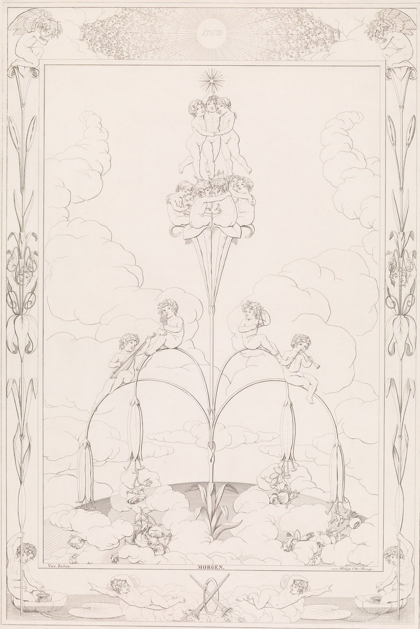 Poranek, z cyklu Pory dnia, 1807. autorstwa After Philipp Otto Runge