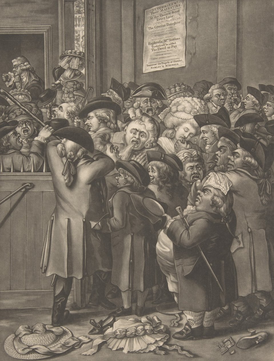 Drzwi do szybu La Porte du Parterre, 9 listopada 1784 r. autorstwa After Robert Dighton the Elder.