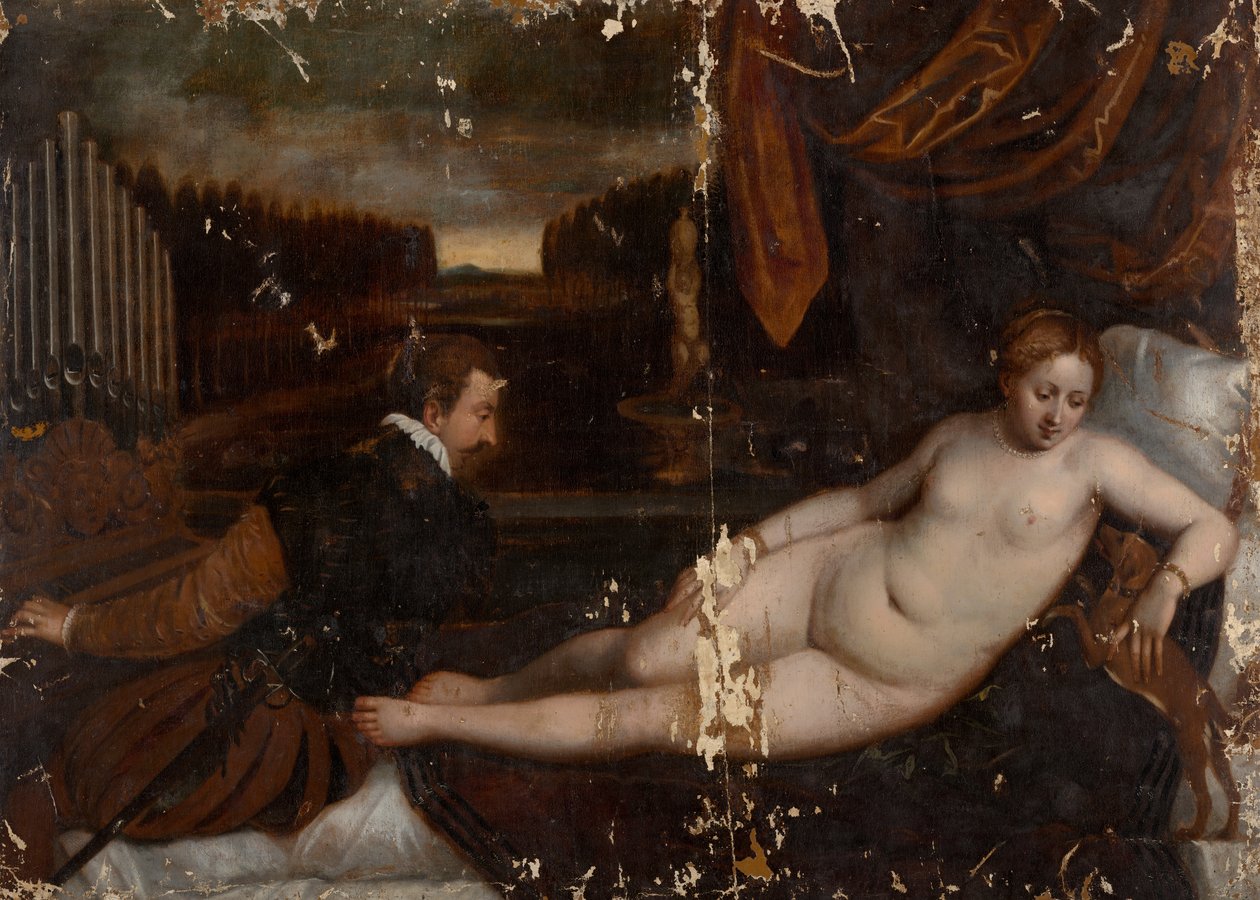 Wenus z organistą i psem autorstwa after Titian
