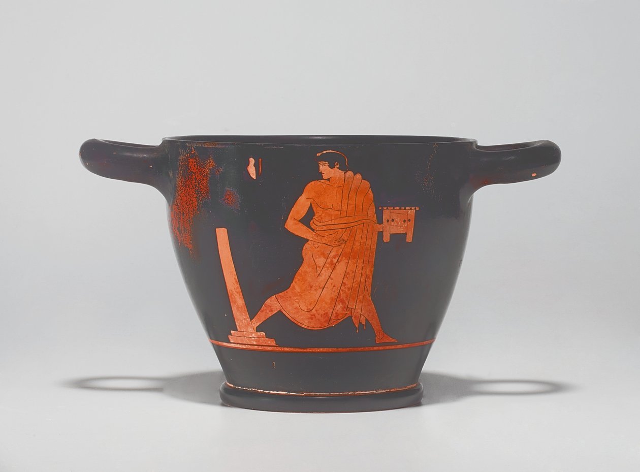 Czerwonofigurowe skyphos na poddaszu, ok. 1930 r. połowa V wieku p.n.e. (ceramika) autorstwa Agathon Painter (attr. to)