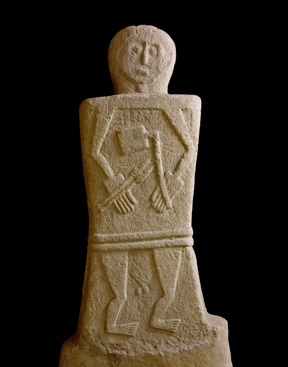 Sztuka prehistoryczna: stela męska z Selva di Filetto (Filetto II), epoka żelaza (VIII-VI wpne) Pontremoli, Pałac Bocconi autorstwa Iron Age