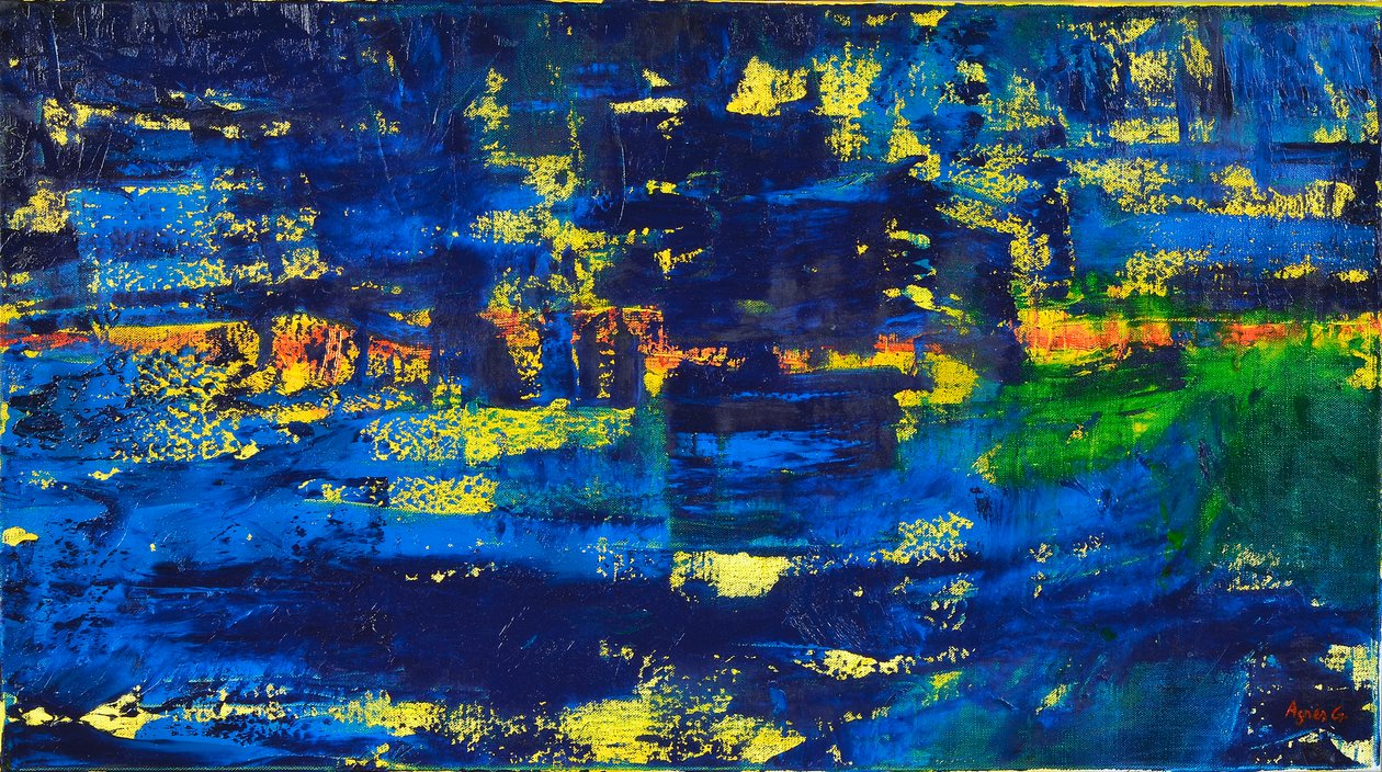 Flow 1, 2018 (olej na płótnie) autorstwa Agnes Girardon