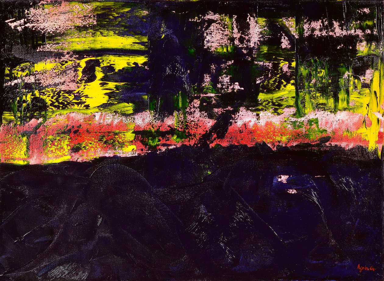 Flow 2, 2018 (olej na płótnie) autorstwa Agnes Girardon