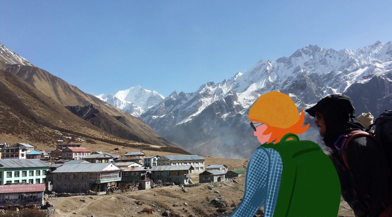 Langtang, 2023 (sztuka cyfrowa na fotografii) autorstwa Agnes Girardon