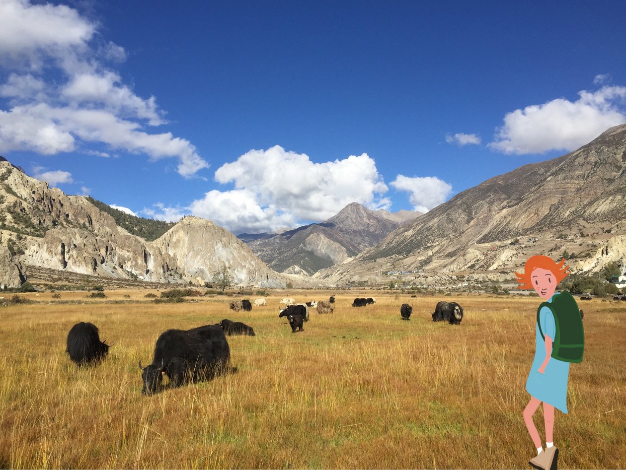 Manang, 2023 (sztuka cyfrowa na fotografii) autorstwa Agnes Girardon