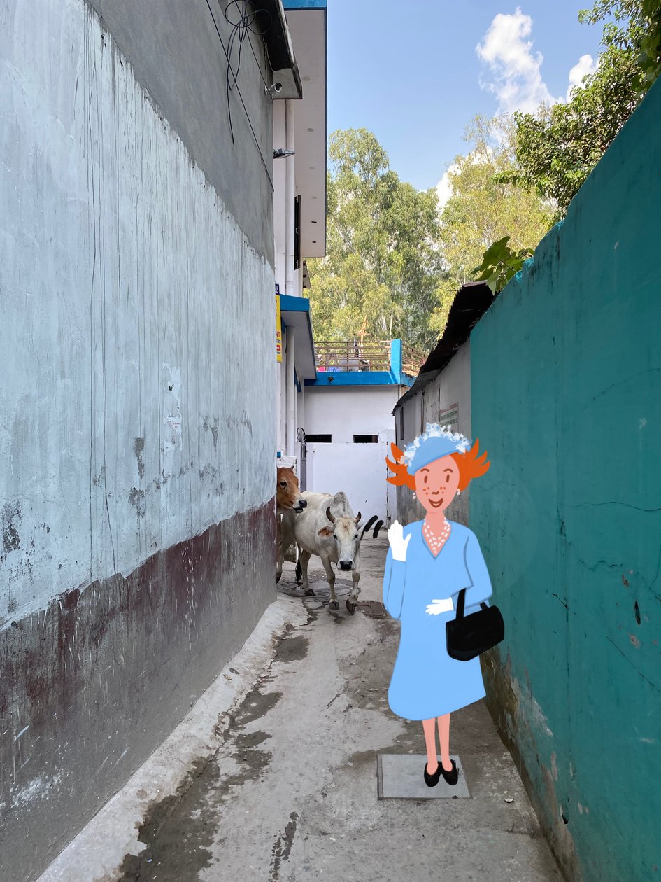 Queen, 2023 (sztuka cyfrowa na fotografii) autorstwa Agnes Girardon