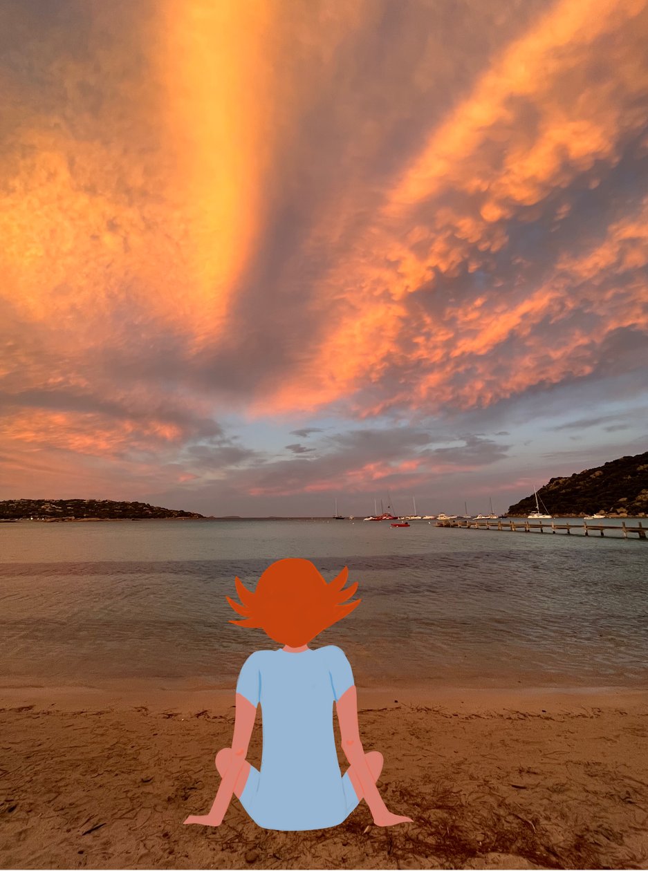 Auringonlasku, 2023 (digitaalista taidetta valokuvassa) puola autorstwa Agnes Girardon