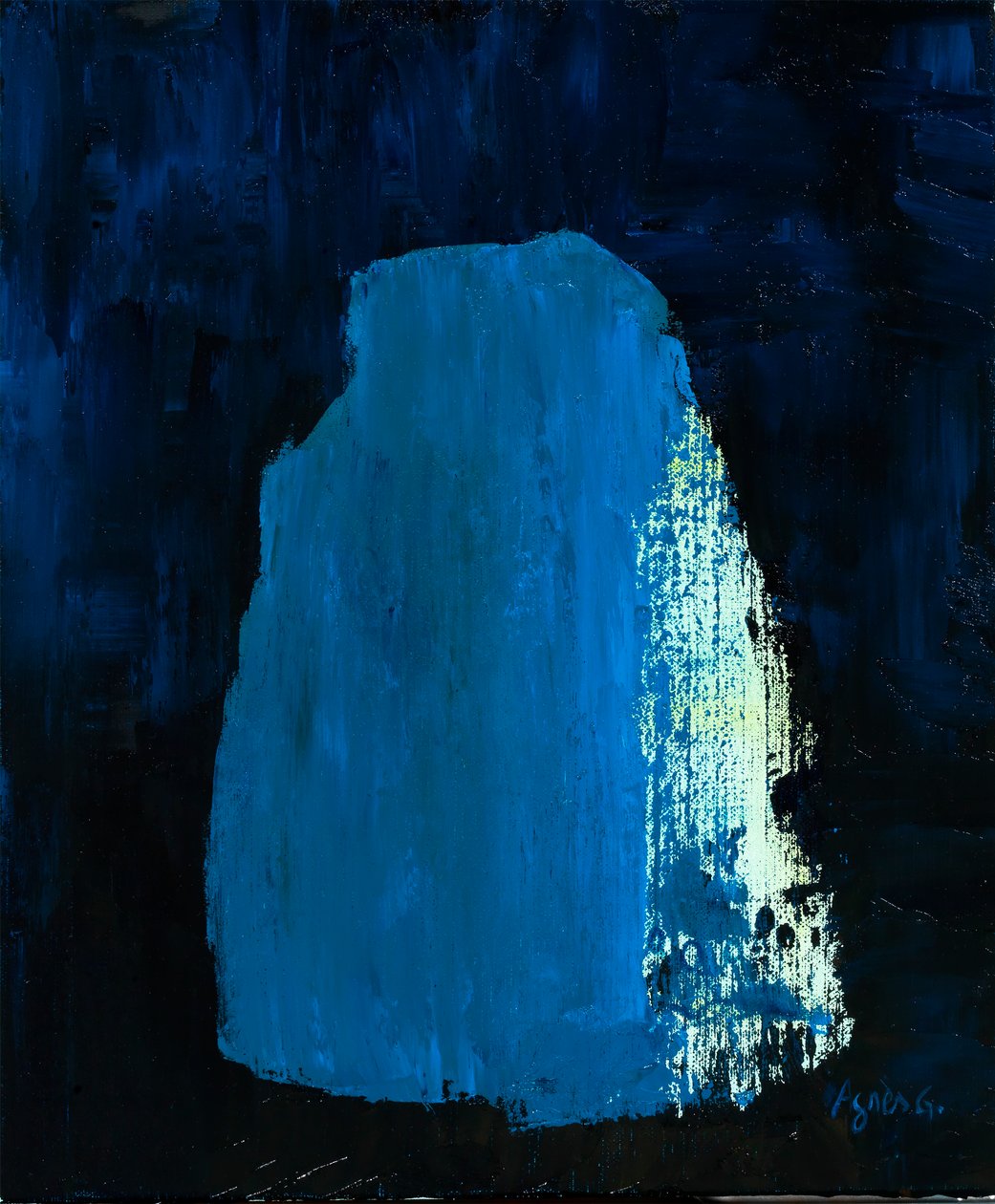 Czas 3, 2018 (olej na płótnie) autorstwa Agnes Girardon