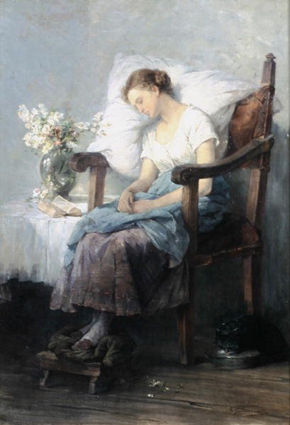 Śpi (olej na płótnie) autorstwa Agnes Grunenwald