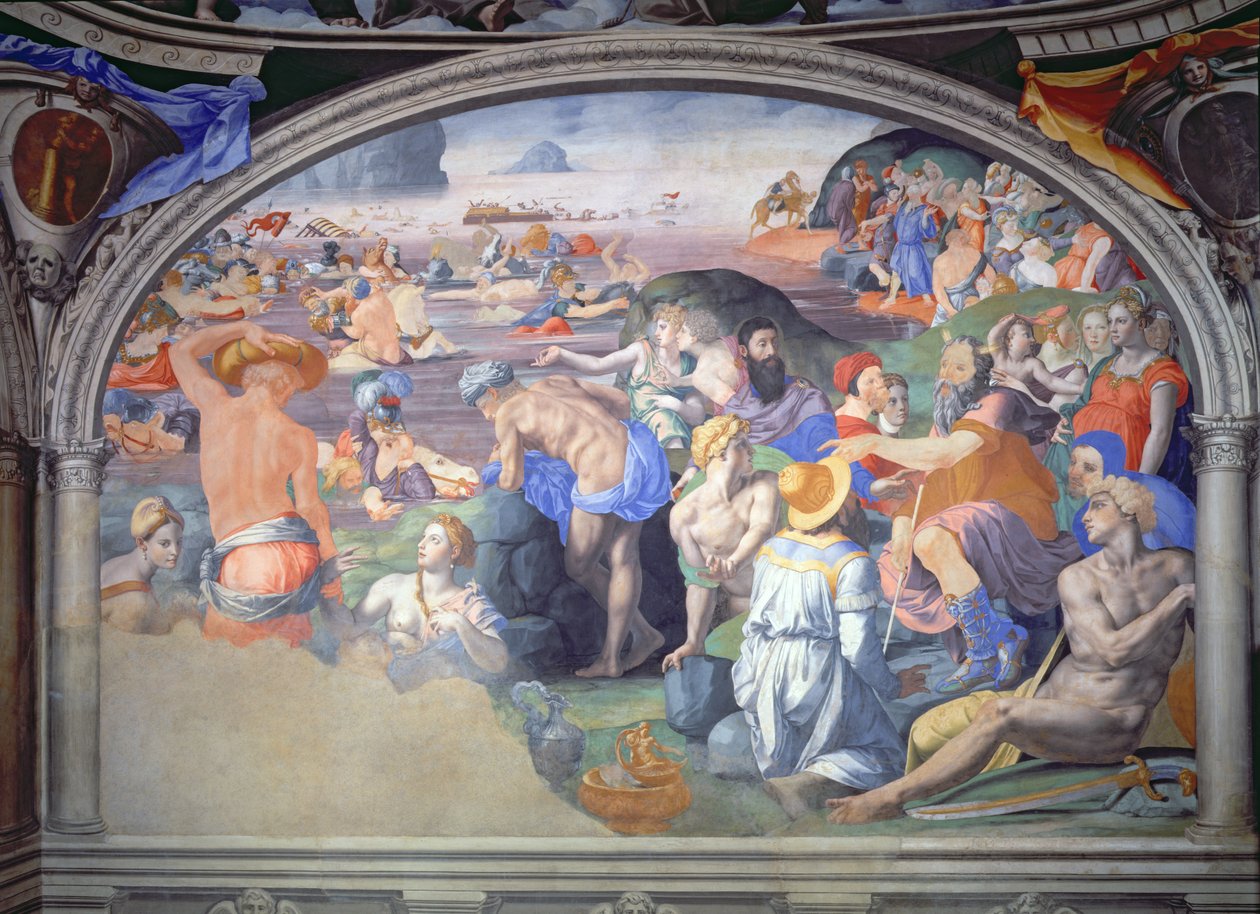 Przejście przez Morze Czerwone, 1555 r. autorstwa Agnolo Bronzino