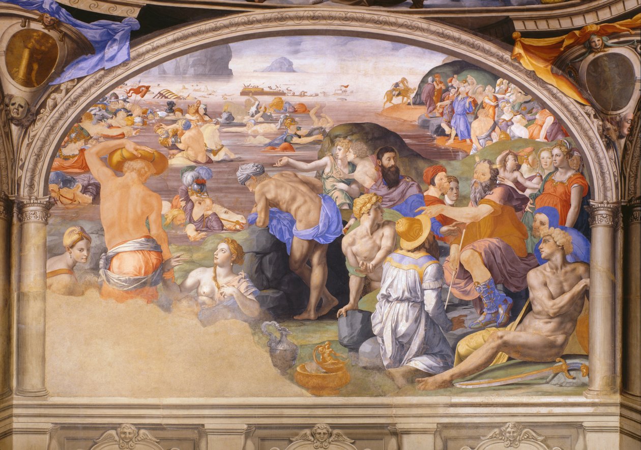 Przeprawa przez Morze Czerwone autorstwa Agnolo Bronzino