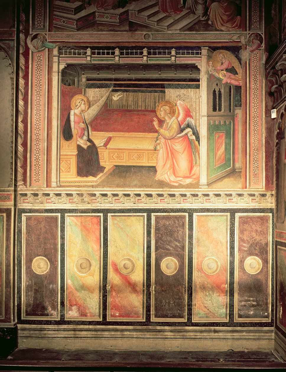 Zwiastowanie, w Cappella del Sacro Cingolo autorstwa Agnolo Gaddi