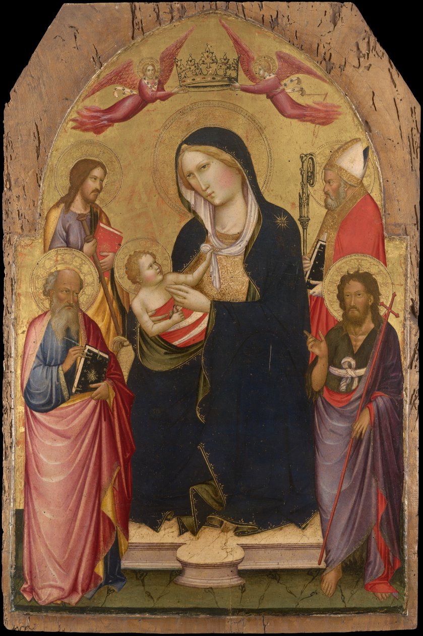 Madonna z Dzieciątkiem ze św. Janem Ewangelistą autorstwa Agnolo Gaddi