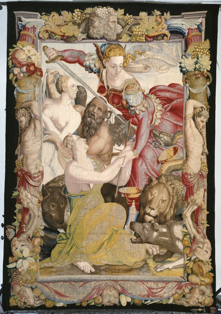 Sprawiedliwość zapewniająca niewinność autorstwa Agnolo (after) Bronzino