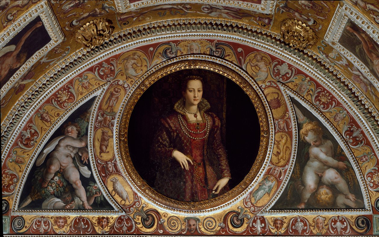 Portret Eleonore de Toledo (malarstwo na łupku) autorstwa Agnolo (after) Bronzino