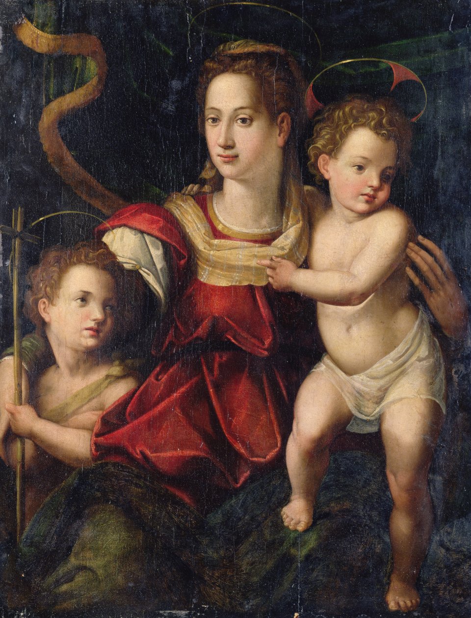 Madonna z Dzieciątkiem z Dzieciątkiem Św. Jan Chrzciciel autorstwa Agnolo (after) Bronzino