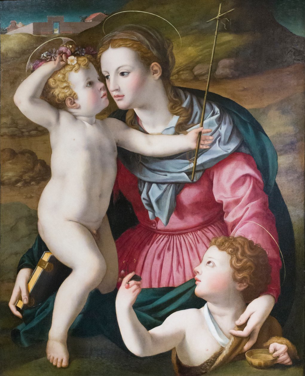 Madonna z Dzieciątkiem i św. Janem Chrzcicielem autorstwa Agnolo (circle of) Bronzino