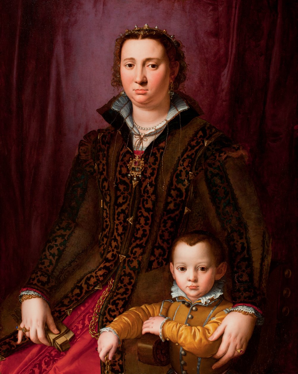 Portret Giovanny Chevary i Giovanniego Montalvo, ok. 1560-65 (olej na płycie) autorstwa Agnolo (circle of) Bronzino