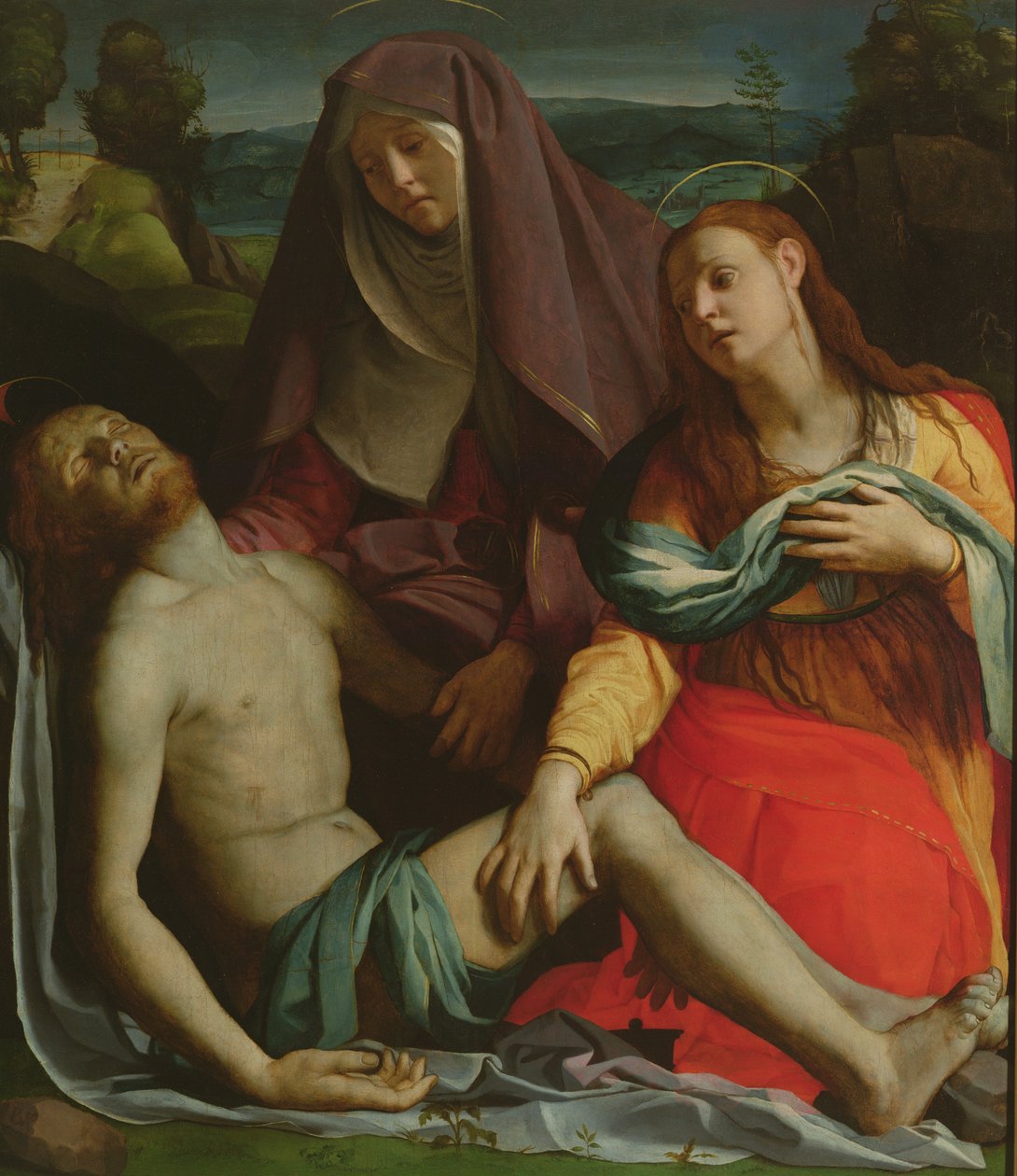 Martwy Chrystus między Dziewicą a Marią Magdaleną autorstwa Agnolo Bronzino