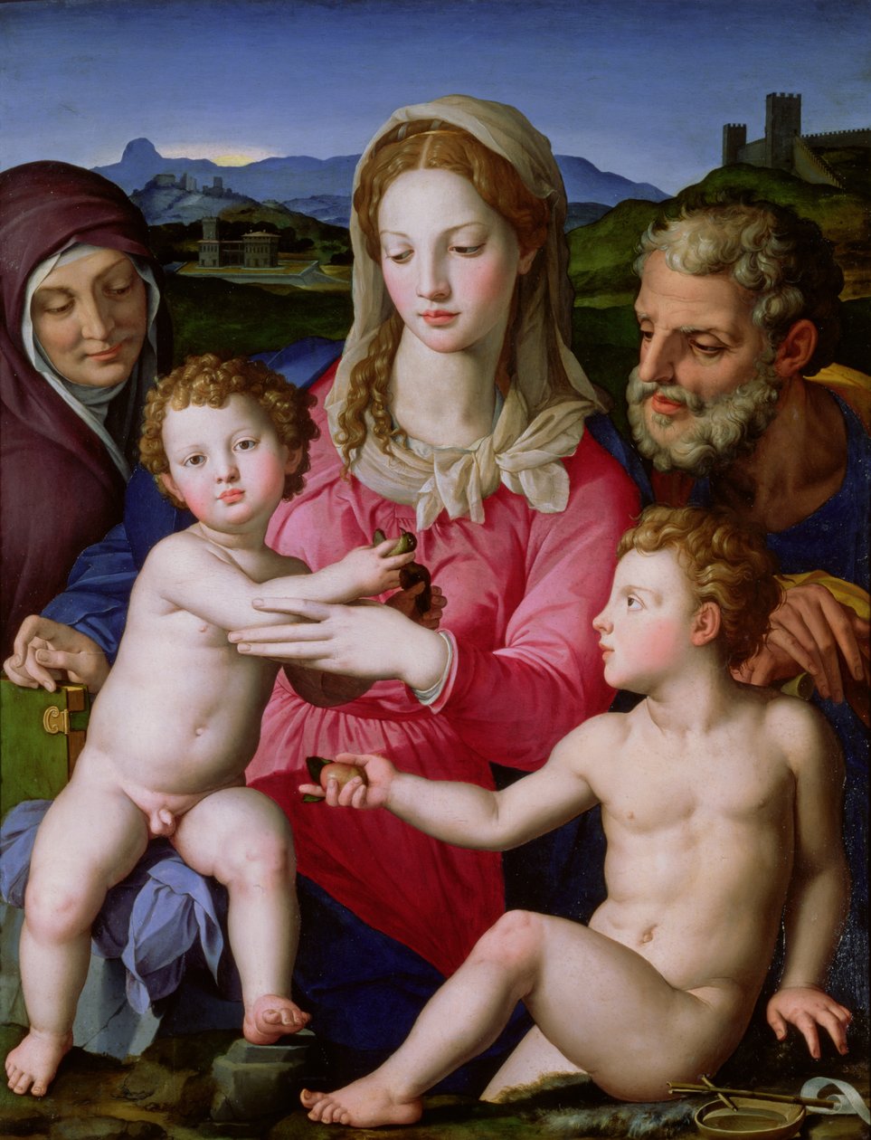 Święta Rodzina ze św. Anną i niemowlęciem św. Janem Chrzcicielem, ok. 1550 autorstwa Agnolo Bronzino