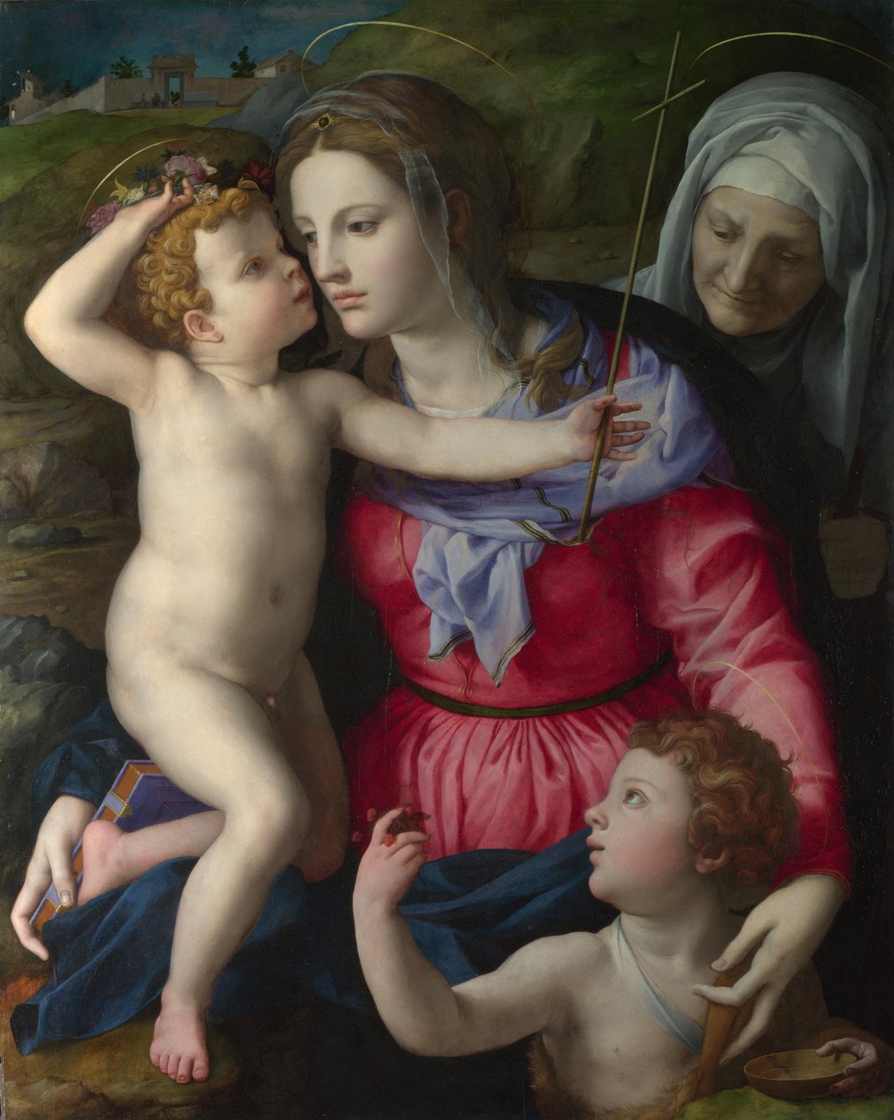 Madonna z Dzieciątkiem ze św. Janem Chrzcicielem i św. Elżbietą, ok. 1540 autorstwa Agnolo Bronzino