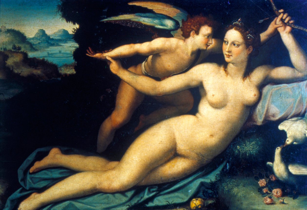 Wenus i Kupidyn, połowa XVI wieku autorstwa Agnolo Bronzino