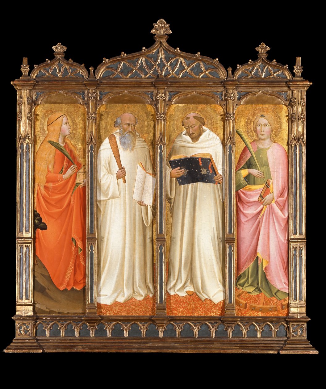 św. Maria Magdalena, Benedykt, Bernard z Clairvaux i Katarzyna Aleksandryjska, ok. 1380 autorstwa Agnolo Gaddi