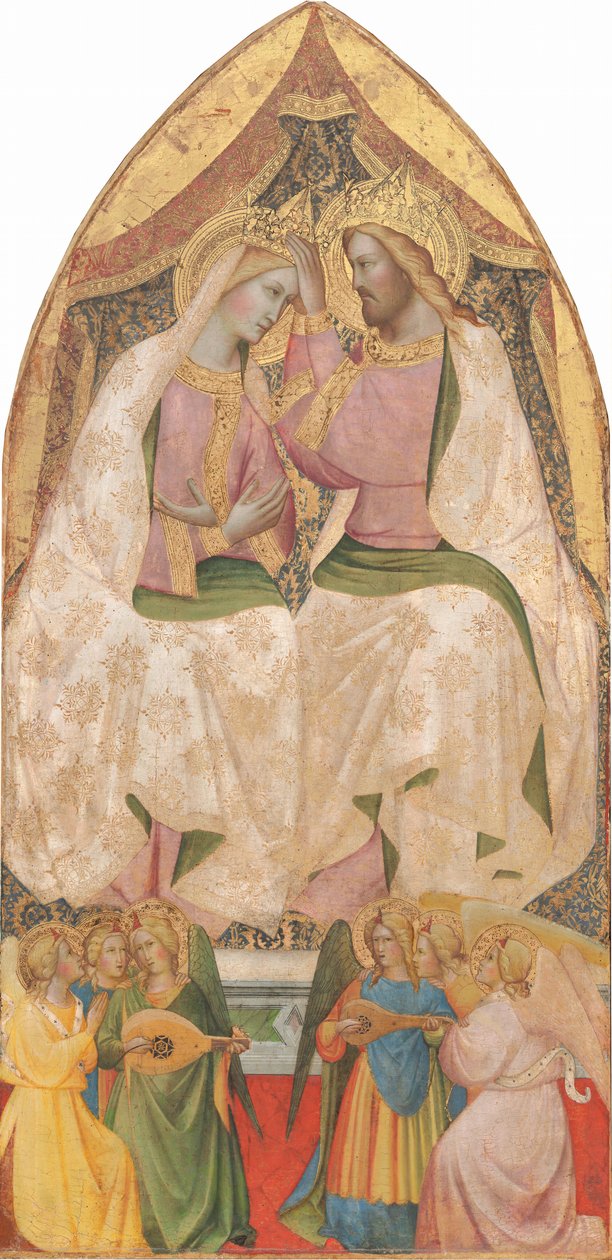 Koronacja Matki Boskiej z Sześcioma Aniołami, ok. godz. 1390. autorstwa Agnolo Gaddi