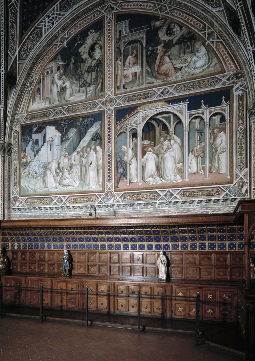Widok kaplicy Castellani (lub Sakramentu) decoree fresków Agnolo Gaddi (1350-1396), epizody z życia św. Antoniego Wielkiego autorstwa Agnolo Gaddi