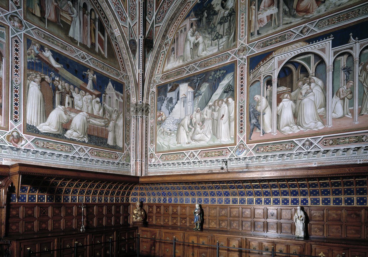 Widok kaplicy Castellani (lub Sakramentu) decoree fresków Agnolo Gaddi (1350-1396), epizody z życia św. Antoniego Wielkiego autorstwa Agnolo Gaddi
