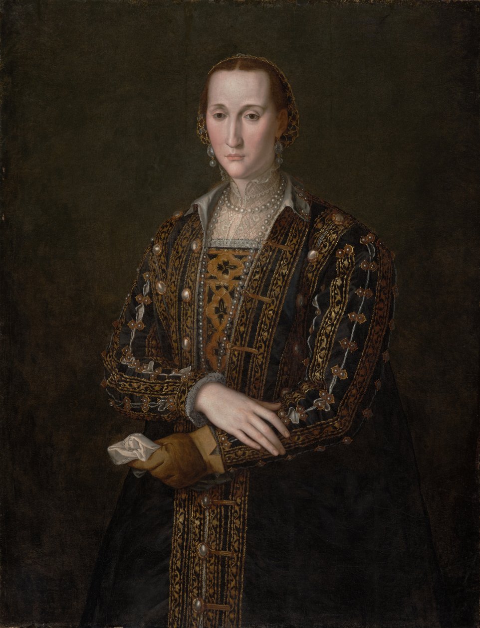 Eleonora di Toledo (1522-1562), ok. 1560 (olej na płótnie, przeniesiony z panelu) autorstwa Agnolo Bronzino