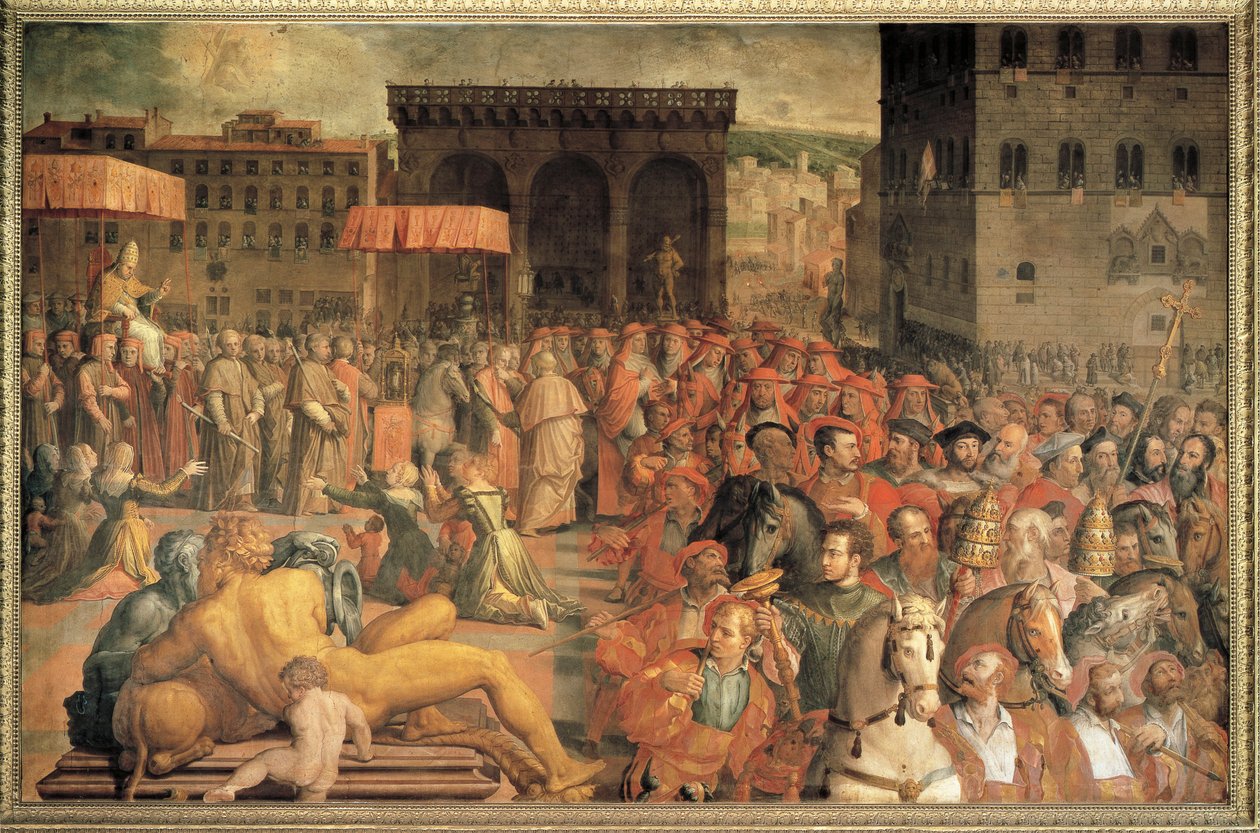 Włochy, Florencja, Papież Leon X (Giovanni de Medici) wraca do Florencji po wyborze autorstwa Agnolo Bronzino