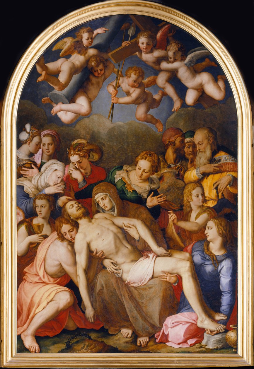 La descente de Croix - Zejście z krzyża - Bronzino, Agnolo (1503-1572) - 1553 - Olej na drewnie - 263x175 - Palazzo Vecchio, Florencja autorstwa Agnolo Bronzino