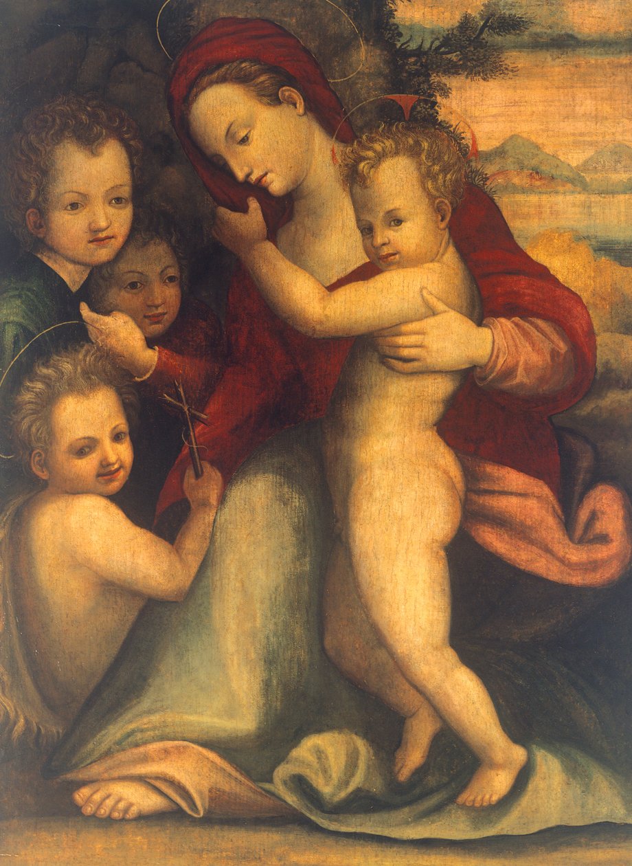 Madonna z Dzieciątkiem, św. Janem i aniołami autorstwa Agnolo Bronzino