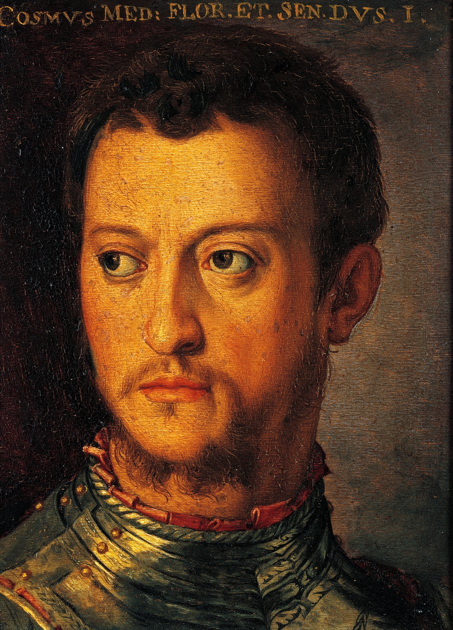 Portret Cosimo I de Medici, Agnolo Bronzino, obraz autorstwa Agnolo Bronzino