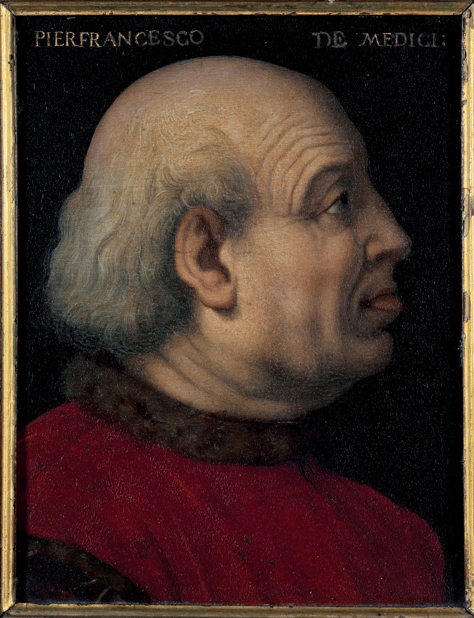 Portret Pierfrancesco di Lorenzo de Medicis Starszego (1430-1476) Obraz Bronzino (Agnolo di Cosimo) (1503-1572) Wymiary 15x12 cm autorstwa Agnolo Bronzino