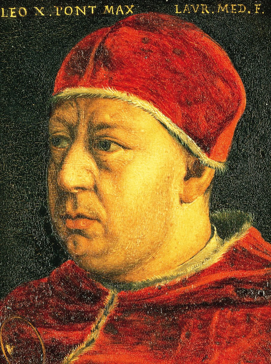 Portret papieża Leona X (Giovanni di Lorenzo de Medici, Florencja) autorstwa Agnolo Bronzino