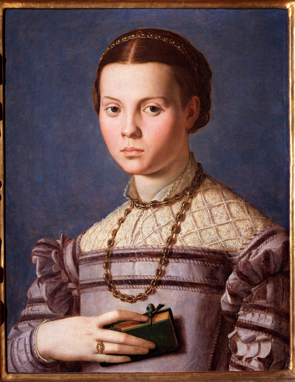 Portret dziewczynki z książką (malarstwo) autorstwa Agnolo Bronzino