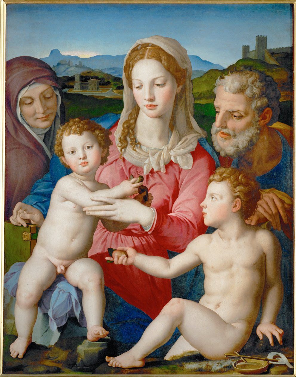 Święta Rodzina ze świętą Anną i Janem Chrzcicielem ... autorstwa Agnolo di Cosimo Bronzino