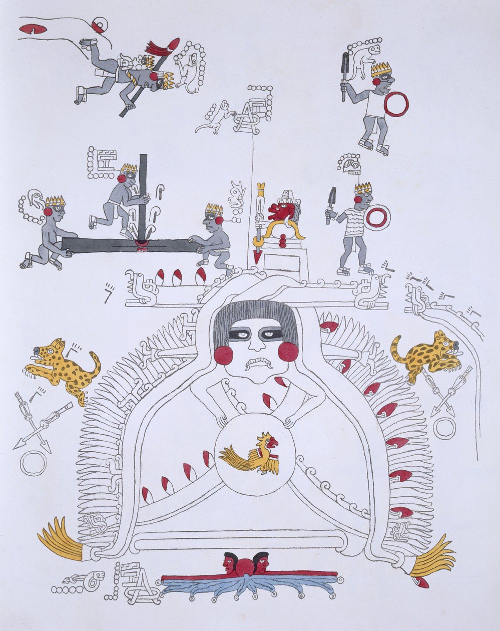 Ilustracja z „Antiquities of Mexico” Edwarda Kinga (1795-1837) Lorda Kingsborough, opublikowana w latach 1831-48 autorstwa Agostino Aglio
