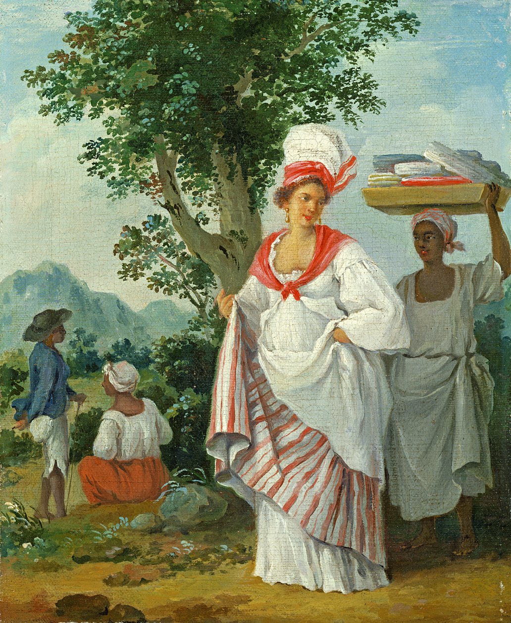 Zachodnioindyjska kreolska kobieta ze swoim czarnym sługą, ok. 1780 autorstwa Agostino Brunias