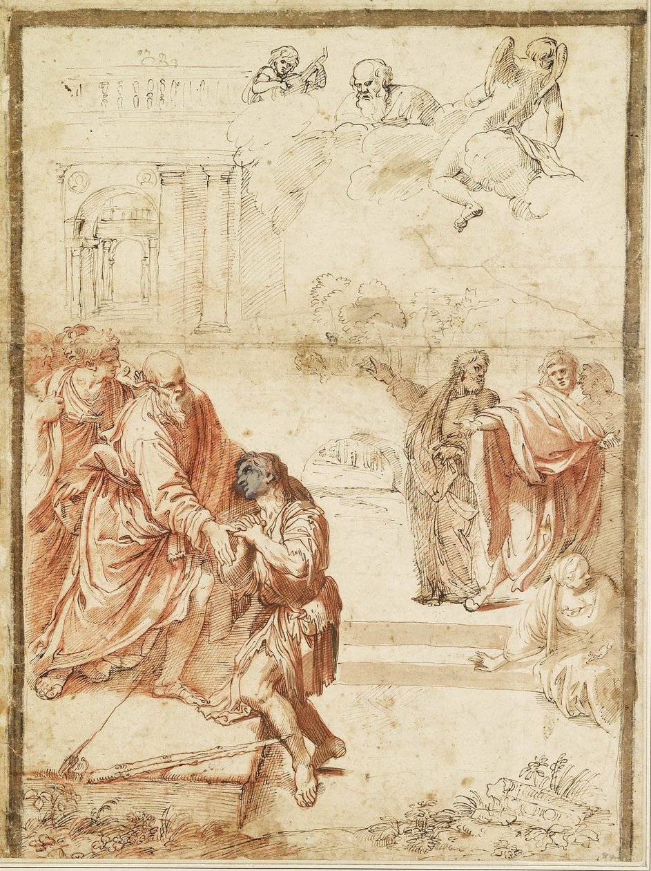 Powrót syna marnotrawnego autorstwa Agostino Carracci