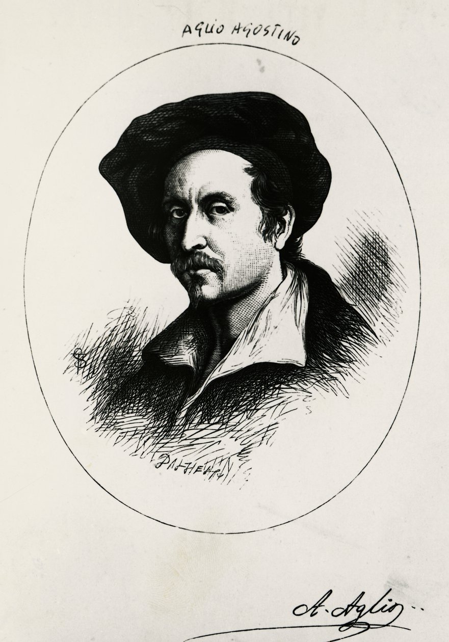 Autoportret Agostino Aglio (ryc.) autorstwa Agostino Aglio