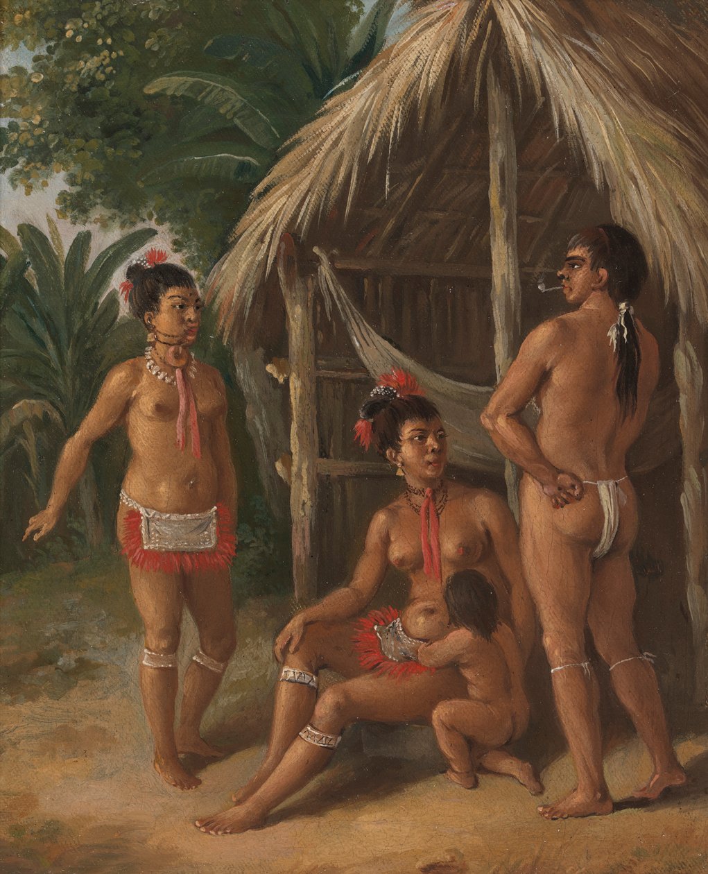 Uma família caribenha das Ilhas Leeward fora de um Hutpolish autorstwa Agostino Brunias