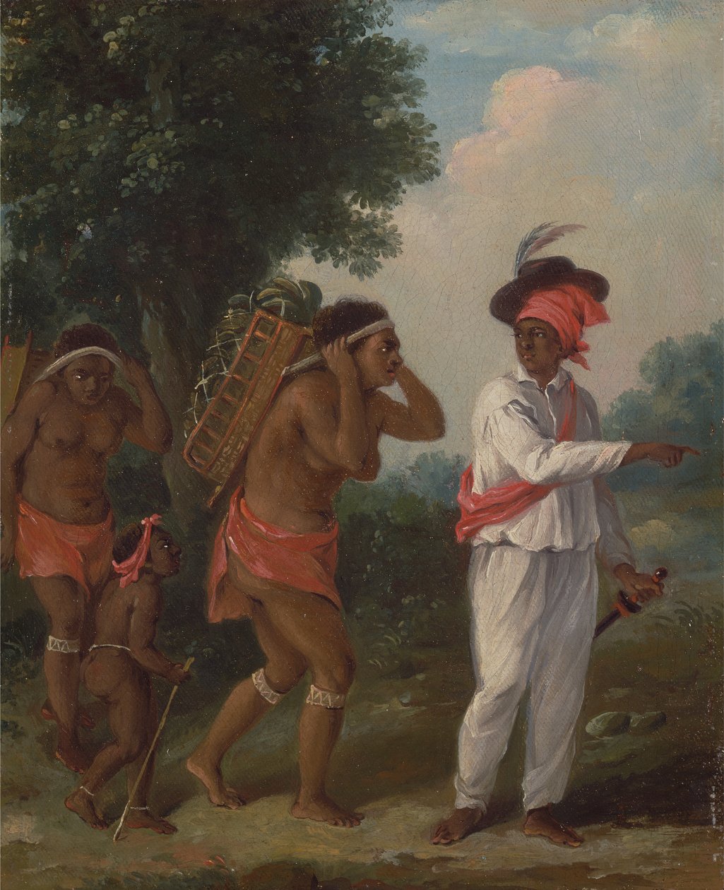 Kolorowy mężczyzna z Indii Zachodnich, reżyseria dwóch karaibskich kobiet z dzieckiem, ok. 1930 r. 1780. autorstwa Agostino Brunias