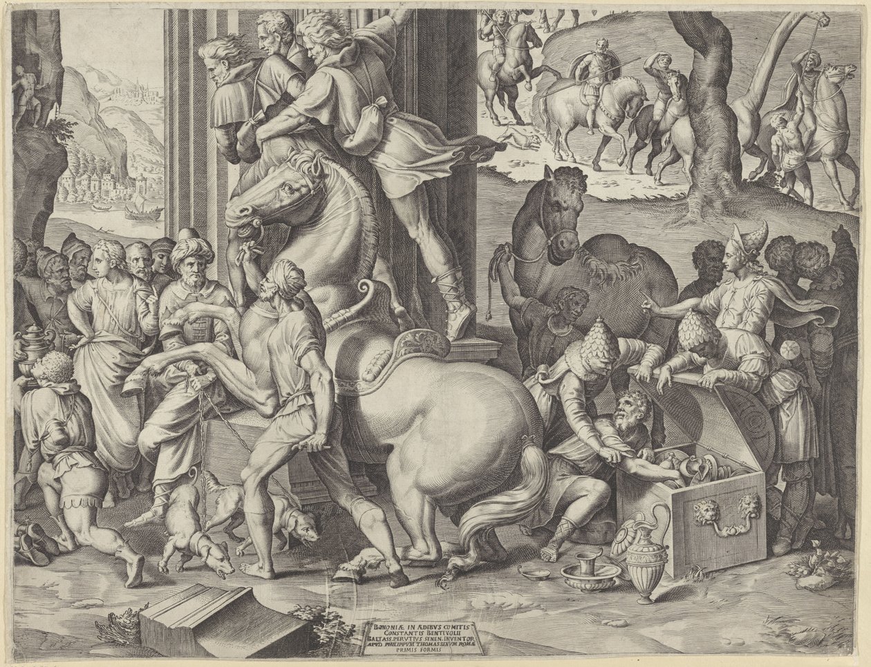 Adoracja Trzech Króli (dolna prawa część) autorstwa Agostino Carracci
