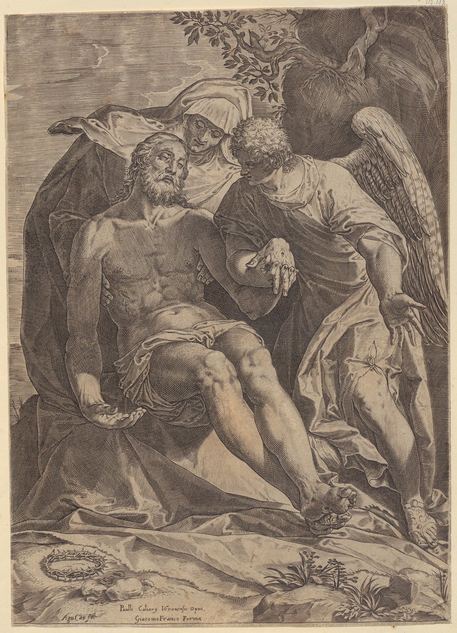 Opłakiwanie Chrystusa [Pietà] autorstwa Agostino Carracci