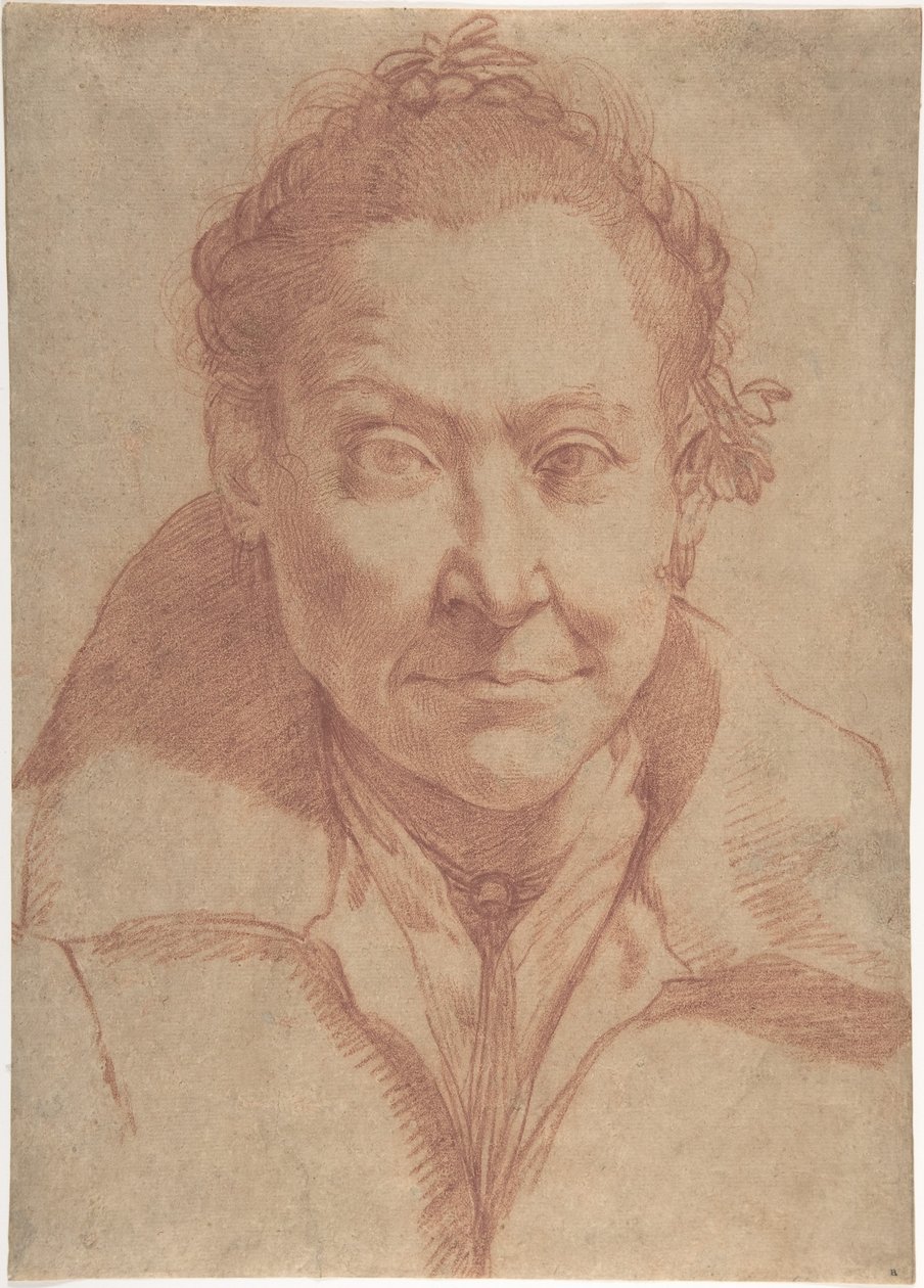 Portret kobiety do pasa (awers); studium dziewczyny do pasa (rewers) autorstwa Agostino Carracci