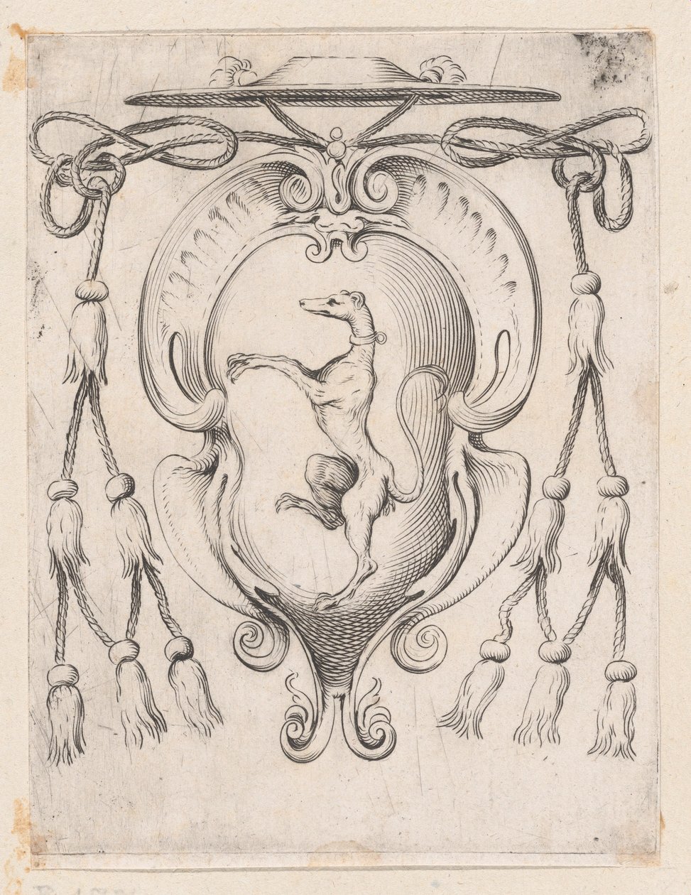 Herb kardynała rodziny Sampieri, 1590-95. autorstwa Agostino Carracci