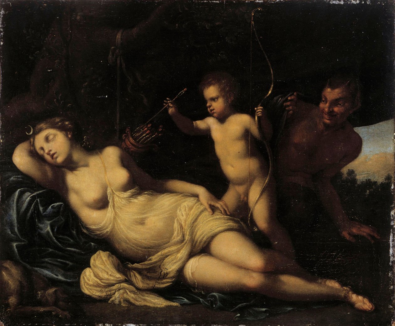 Śpiąca Diana autorstwa Agostino Carracci